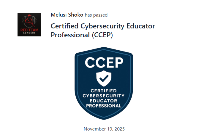 Certified Cybersecurity Educator Professional (CCEP)